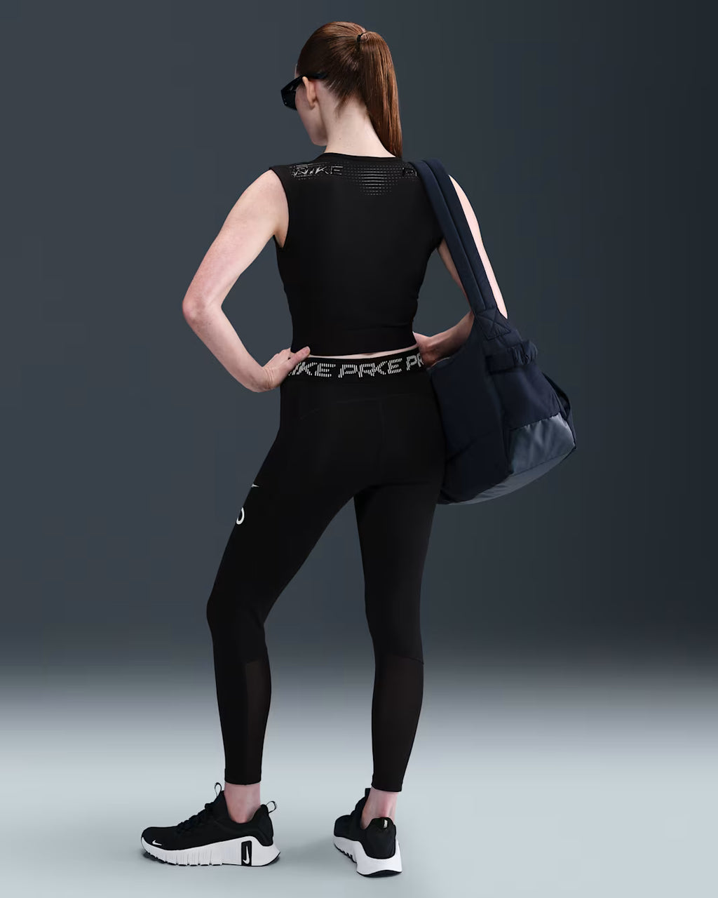 Nike Pro Women's Mid-Rise 7/8 Mesh-Panel Graphic Leggings
