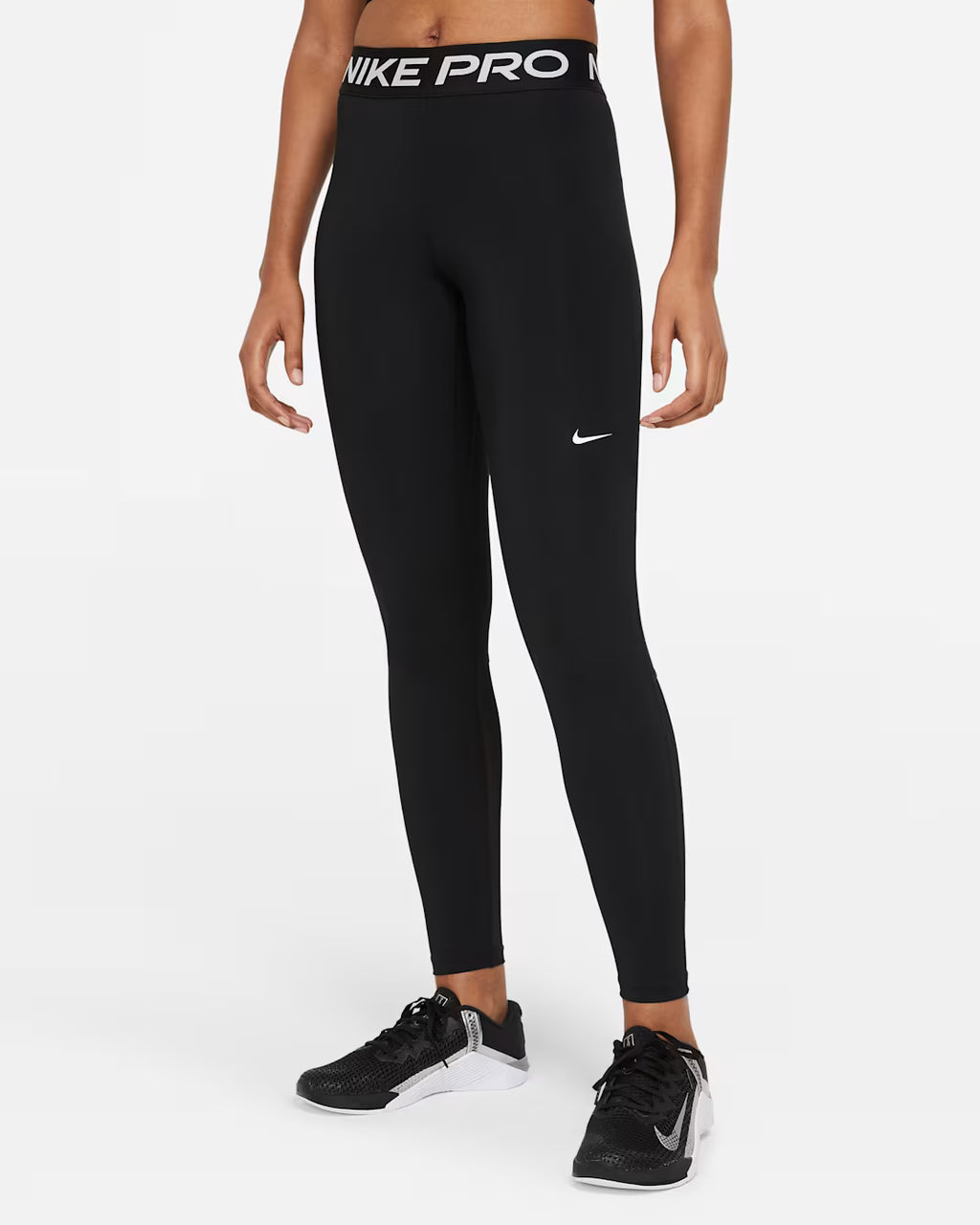 Nike Pro Women's Mid-Rise Mesh-Paneled Leggings