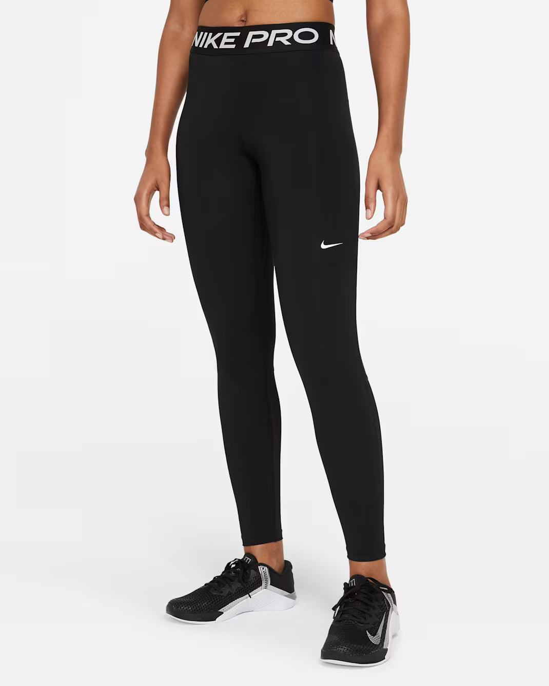 Nike Pro Women's Mid-Rise Mesh-Paneled Leggings