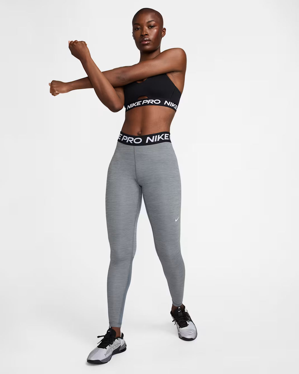 Nike Pro Women's Mid-Rise Mesh-Paneled Leggings