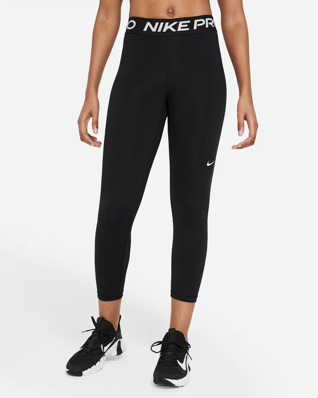 Nike Pro Women's Mid-Rise Crop Mesh-Panel Leggings