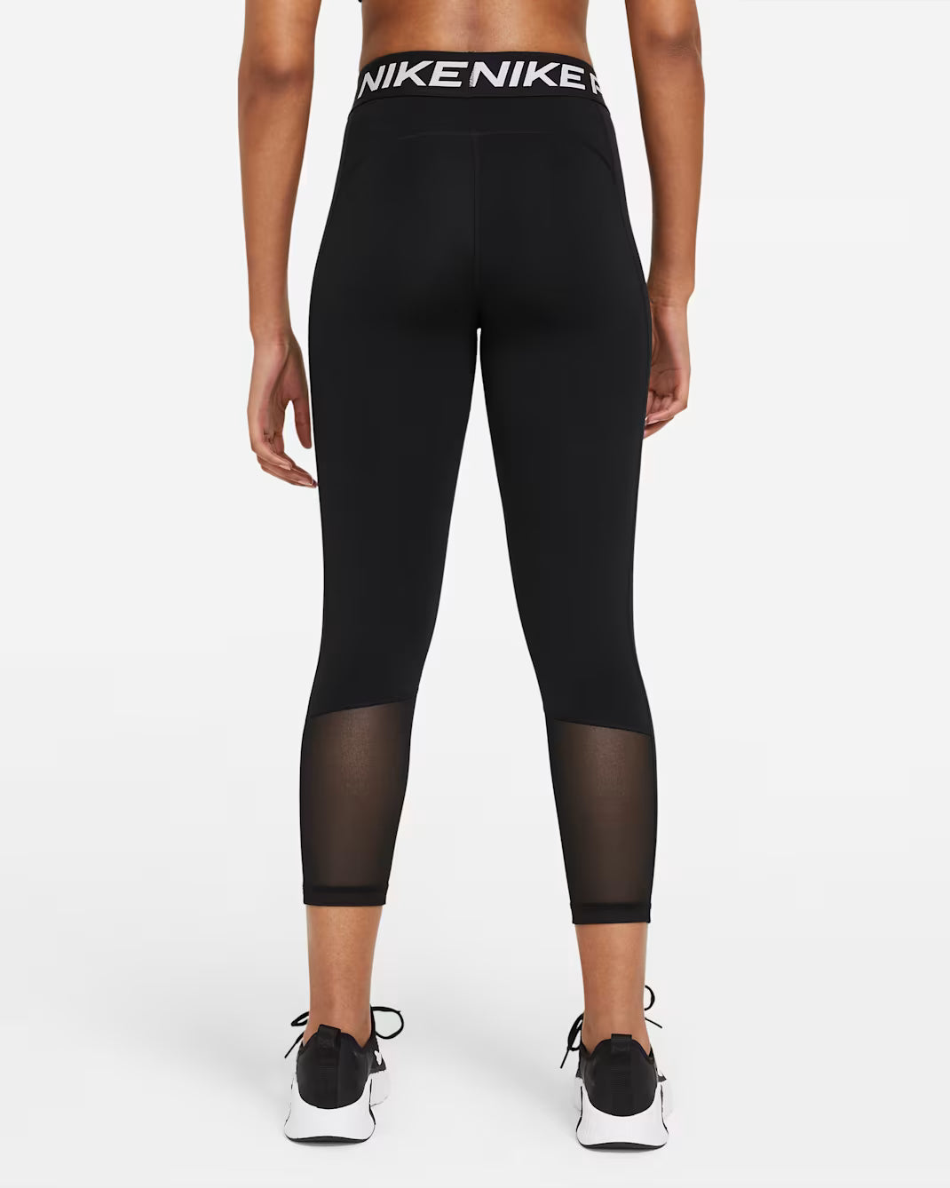 Nike Pro Women's Mid-Rise Crop Mesh-Panel Leggings
